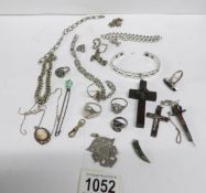 A mixed lot of jewellery including silver
