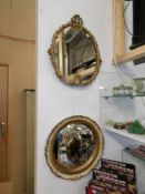 2 ornate gilded mirrors