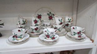 Approximately 42 pieces of Royal Standard Red Velvet pattern tea ware