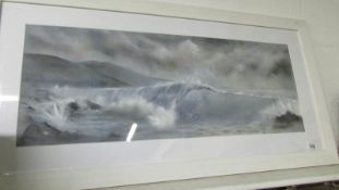 An original acrylic painting on panel 'Wave' signed with artists initials 'RCH'