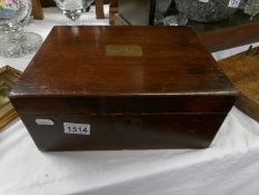 An oak writing box