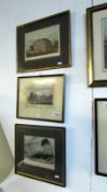 3 framed and glazed 19th century engravings including Glasgow