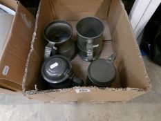 4 pewter tankards