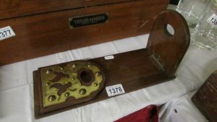 A Victorian mahogany and brass adjustable book stand