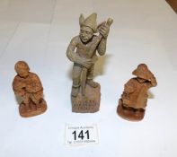 A Cornish Piskie figure and 2 others