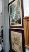 A framed and glazed religious scene print and a framed and glazed Odd Fellows certificate