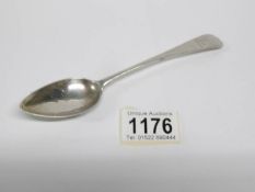 A silver spoon, John Teleken sterling, circa 1780, 17cm long,