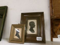 2 framed and glazed silhouettes