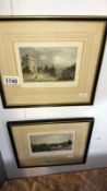 A pair of framed and glazed 19th century engravings