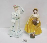 2 Coalport figurines being 'Constance' and 'Beatrice at the Garden Party'