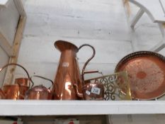 A mixed lot of copper including kettles,