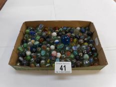 A quantity of old glass marbles