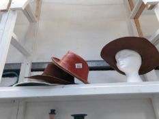 4 hats including leather