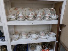 Approximately 70 pieces of tea and dinner ware 'peach rose' by Duchess