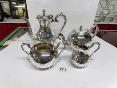 A good quality 4 piece silver plated tea set (some dints in teapot)