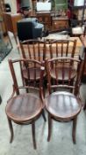 A set of 4 bentwood chairs