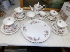A 16 piece Royal Albert Lavender Rose tea set