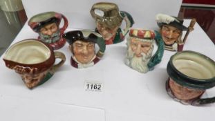 7 medium Royal Doulton character jugs including The Poaches, Mine Host,
