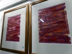 A pair of abstract lithographs 'Requiescence' 22 & 25 by Anita Ford, (B.