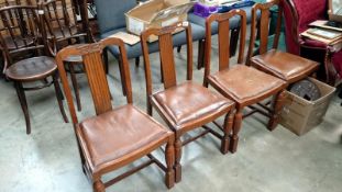 A set of 4 oak dining chairs