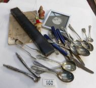 A mixed lot including slide rule, badges,