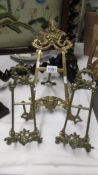 3 brass photo frame easels