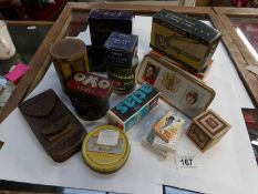 A mixed lot of old tins and boxes etc