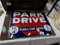 An enamel double sided Park Drive sign