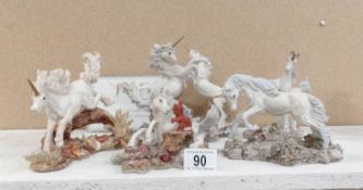 5 Hollandm Craft Studios Fables Unicorn figures including limited editions