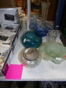 A mixed lot of glassware including overlaid jug, Caithness vase,