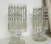 A pair of glass lustres