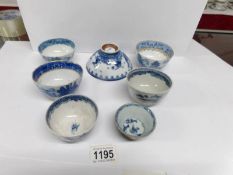 A collection of mainly Chinese teacups and rice bowls, 18th & 19th century,