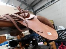 An old leather saddle