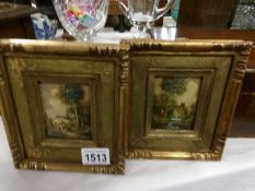 An attractive pair of Italian oil paintings in gilt frames, signed (framed 15.