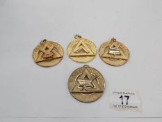 4 Masonic medallions,