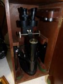 A cased Prior microscope