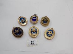 6 Masonic medallions