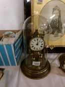 A brass anniversary clock