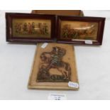 A fine pair of 19th century panels and a rare 19th century wax panel of a noble man