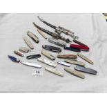 24 various knives and pen knives