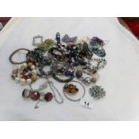 A mixed lot of costume jewellery mainly bracelets