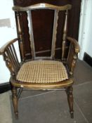 A Victorian arm chair, a/f on back