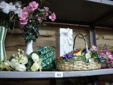 A shelf of flowers