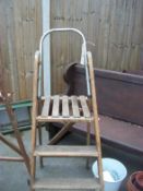 A wooden step ladder