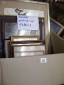 A box of fabric pictures