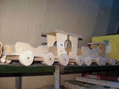 A new wooden train, garage etc