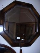 An oak framed mirror