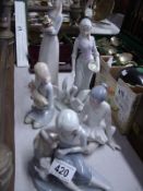 5 Lladro style figures