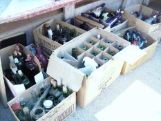 9 boxes of old bottles