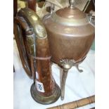 A copper bugle and a copper kettle